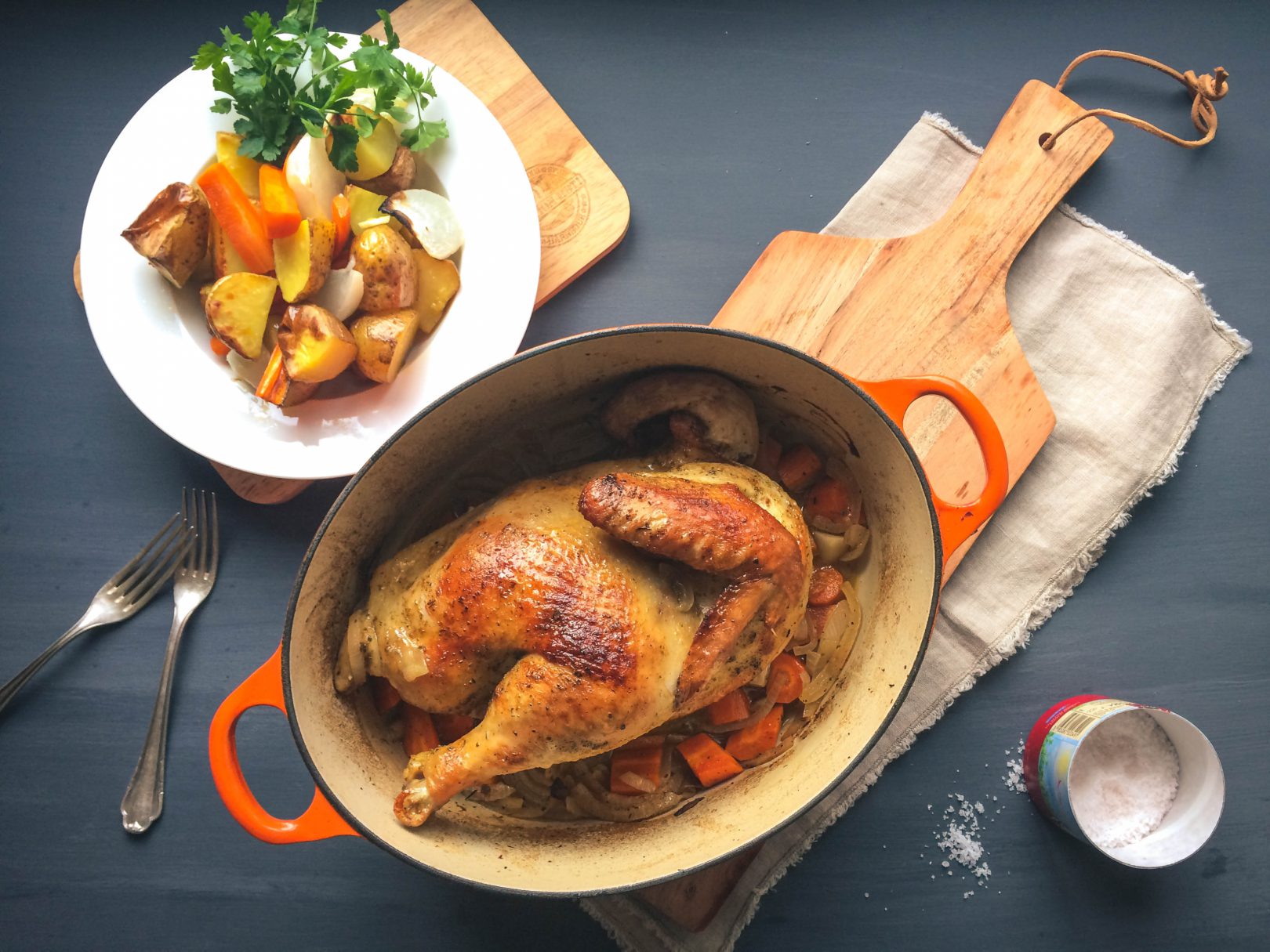 Brathähnchen mit Bockshornklee-Sauce