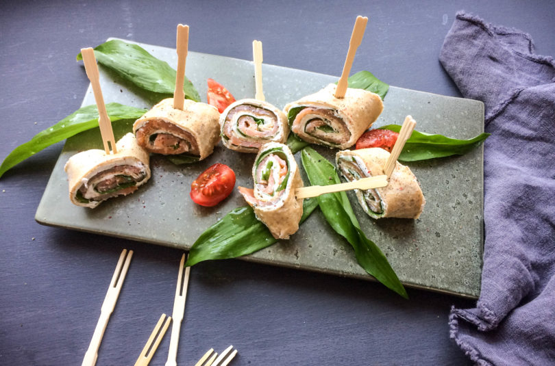 Buchweizencrêpe mit Bärlauch und Räucherlachs