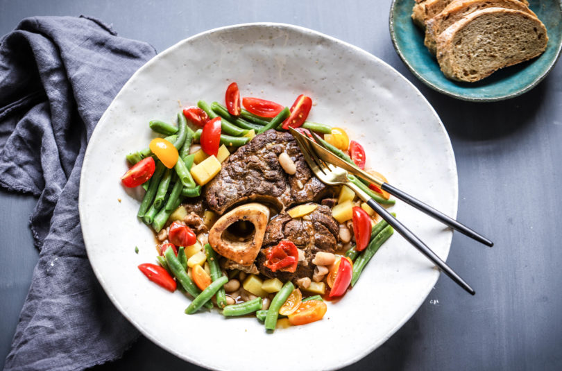 Ossobucco mit Tomaten-Bohnen-Ragout