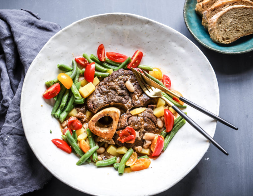 Ossobucco mit Tomaten-Bohnen-Ragout